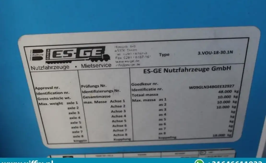 ES-GE 3-ass. Vlakke uitschuifbare oplegger // Naloop gestuurd // 13529